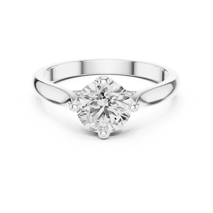 Round solitaire ring