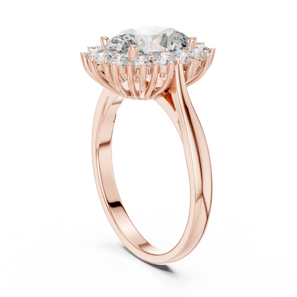 Oval Lab Grown Diamond Halo Engagement Ring