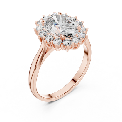 Oval Lab Grown Diamond Halo Engagement Ring