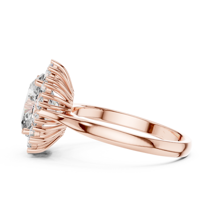 Oval Lab Grown Diamond Halo Engagement Ring