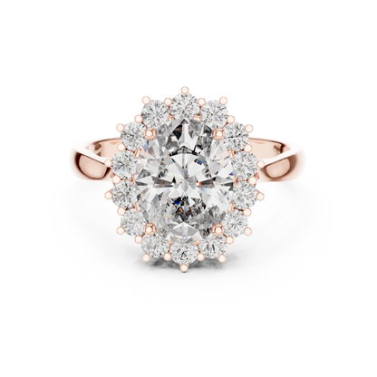 Oval Lab Grown Diamond Halo Engagement Ring