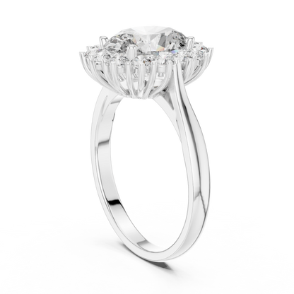 Oval Lab Grown Diamond Halo Engagement Ring