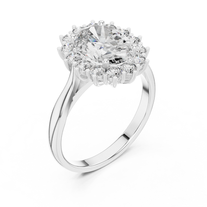 Oval Lab Grown Diamond Halo Engagement Ring