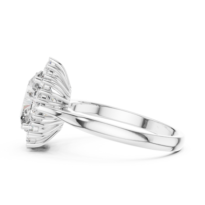 Oval Lab Grown Diamond Halo Engagement Ring