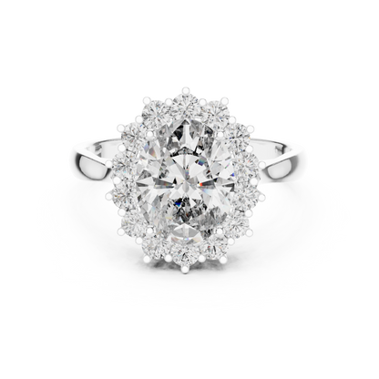 Oval Lab Grown Diamond Halo Engagement Ring