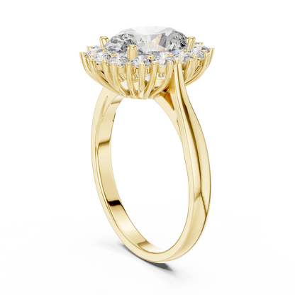 Oval Lab Grown Diamond Halo Engagement Ring