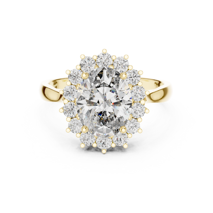 Oval Lab Grown Diamond Halo Engagement Ring