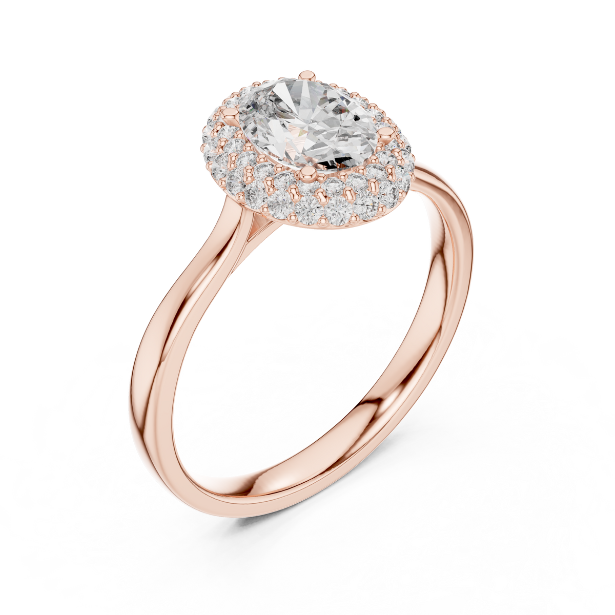 oval halo engagement ring