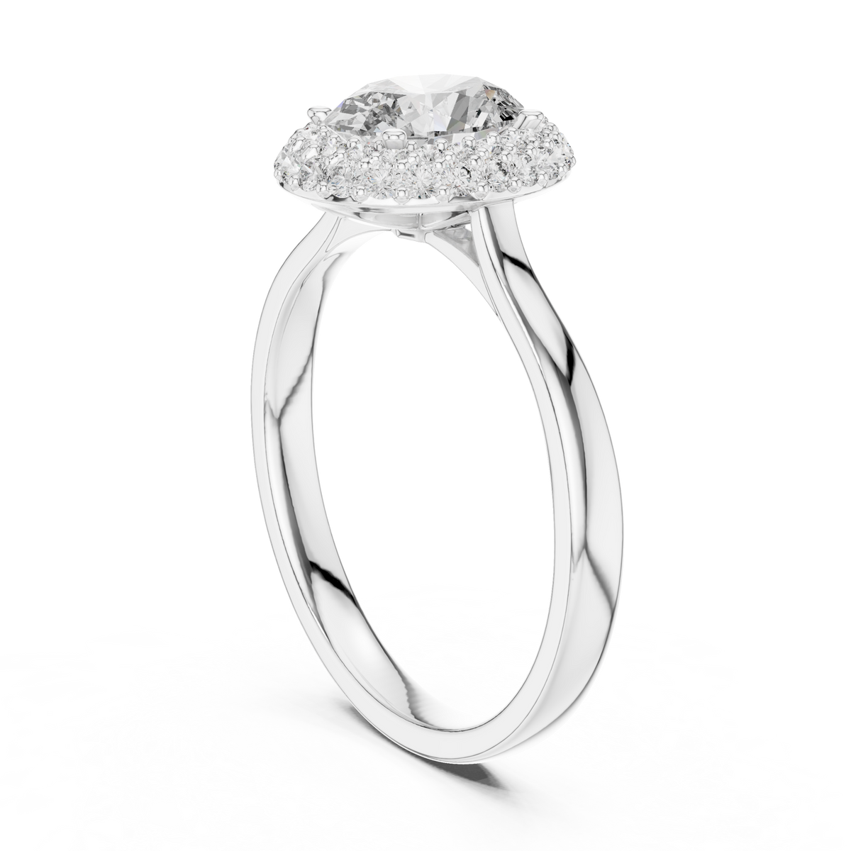 oval halo engagement ring