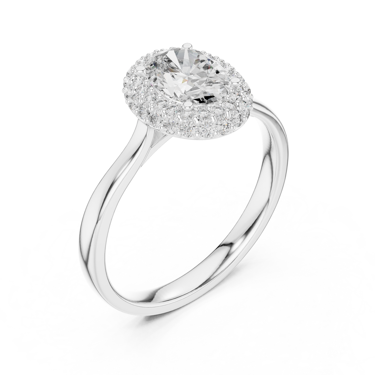 oval halo engagement ring