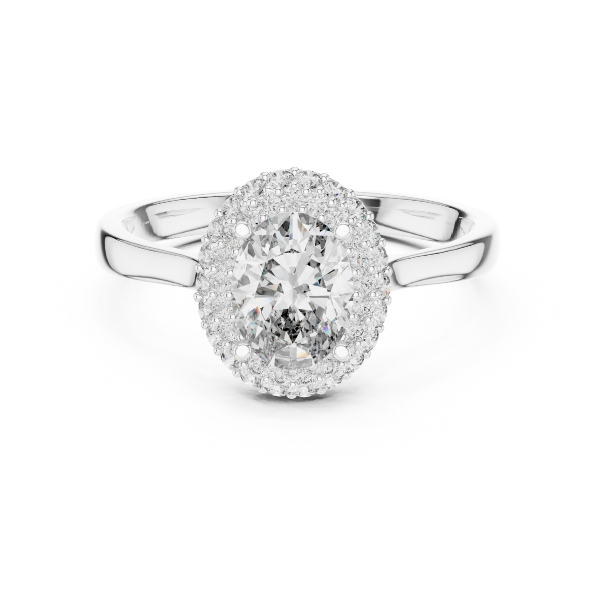 oval halo engagement ring