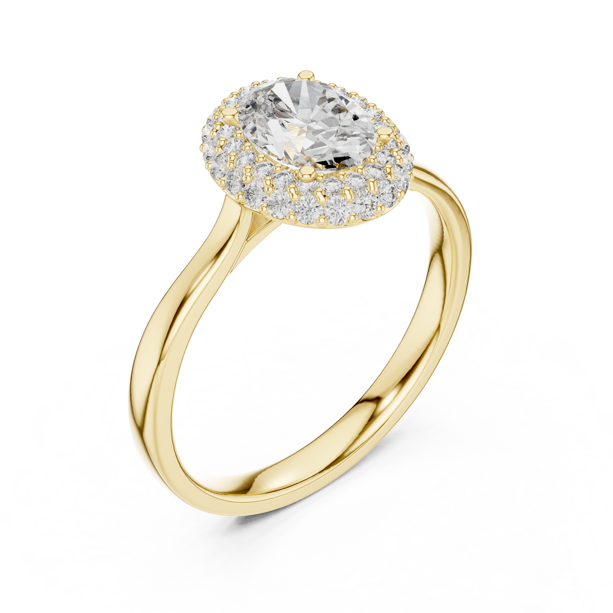 oval halo engagement ring