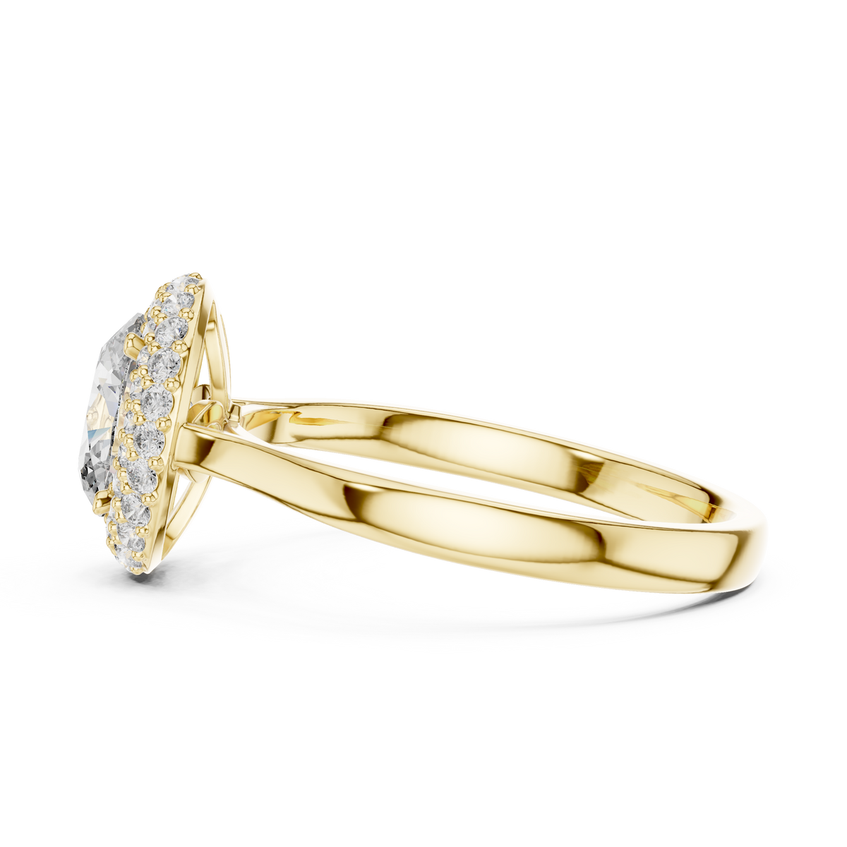 oval halo engagement ring