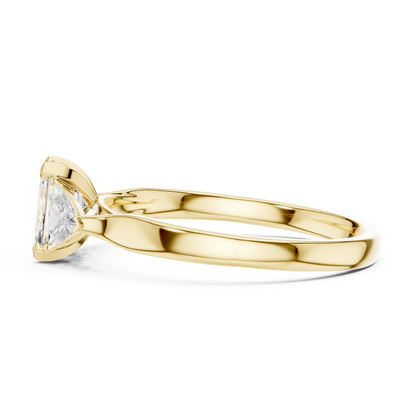Emerald Cut Three Stone Engagement Ring with Trillion Side Stones