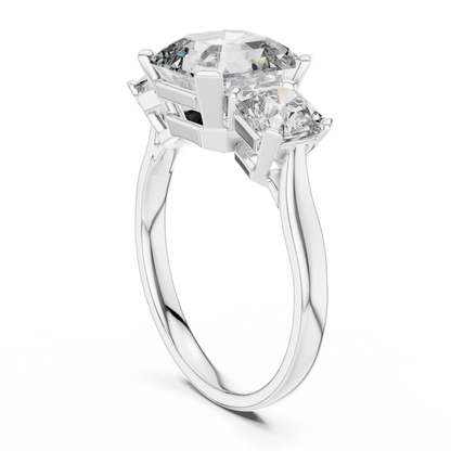Square Radiant Three Stone Ring