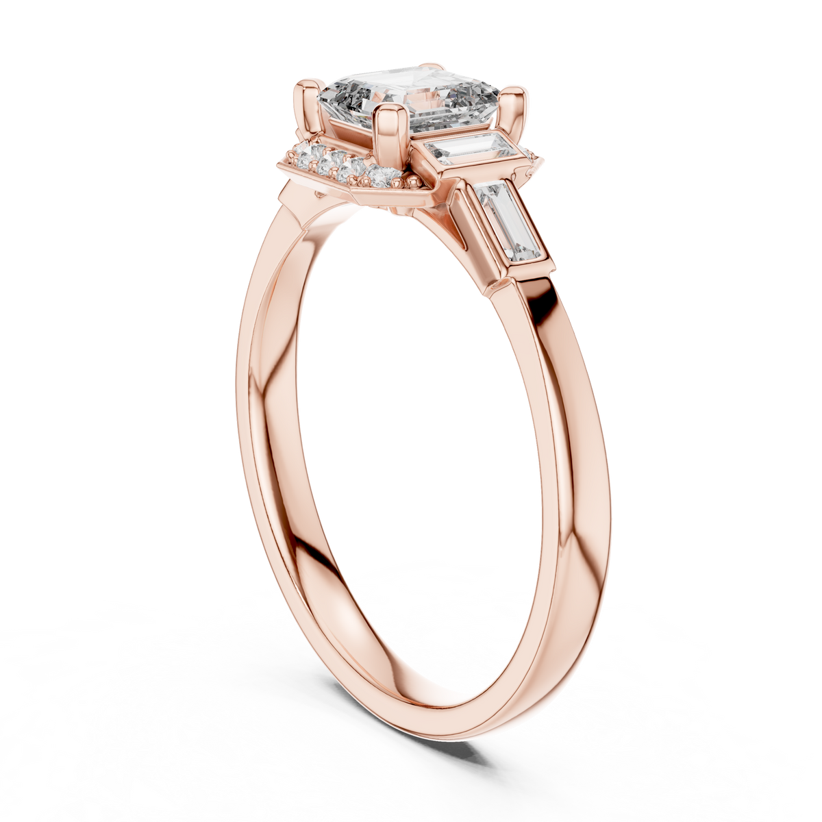 asscher diamond ring