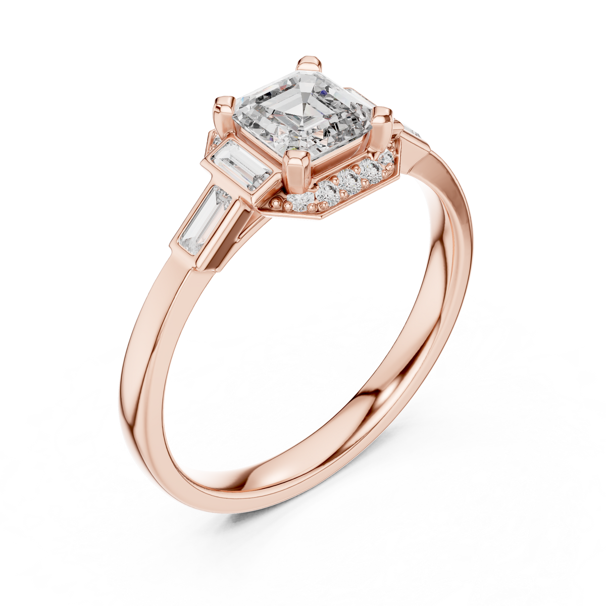 asscher diamond ring