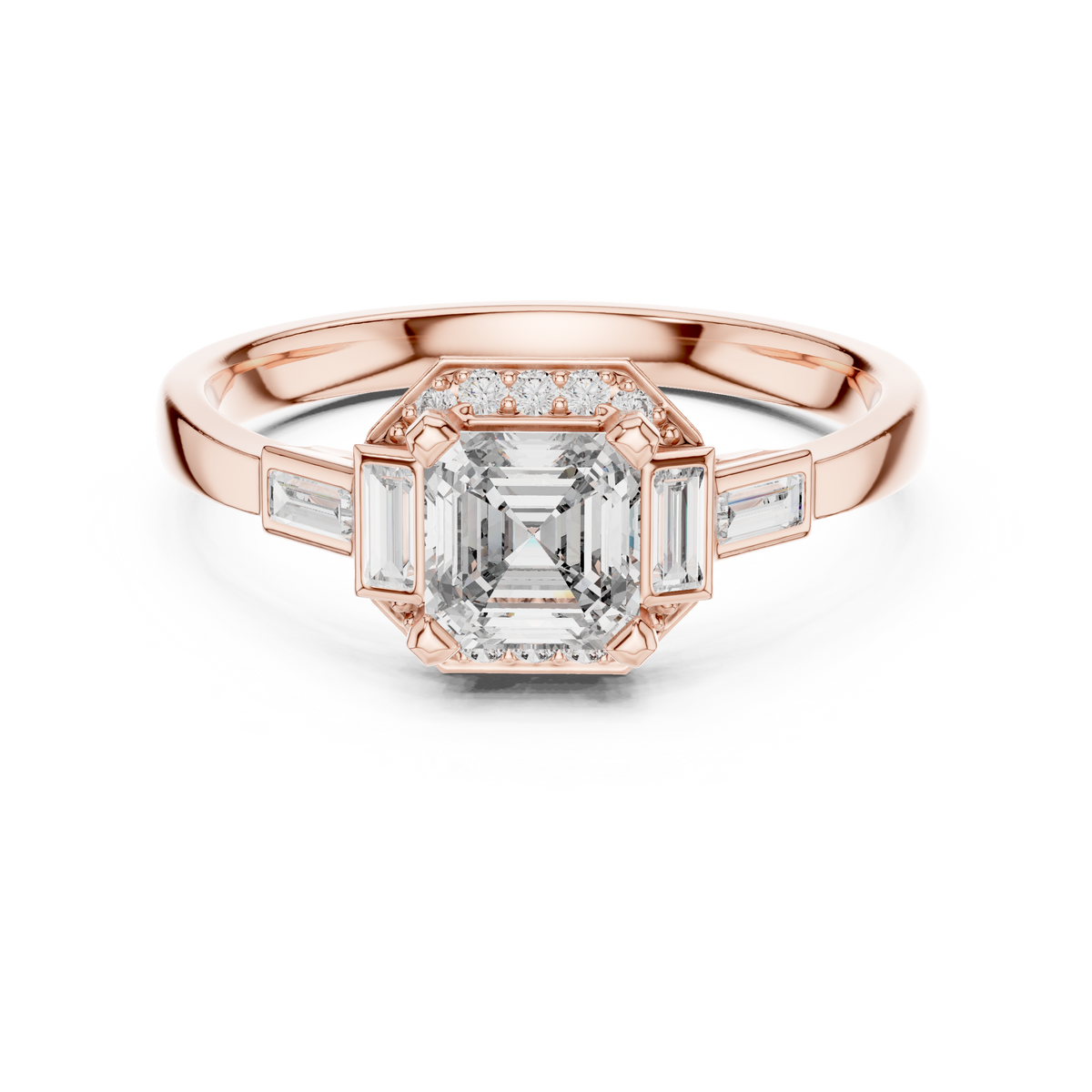asscher diamond ring
