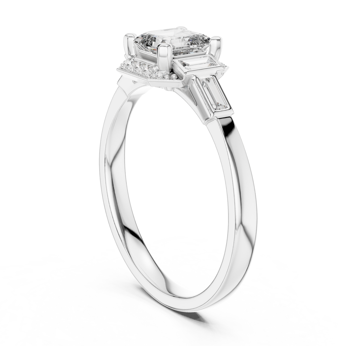 asscher diamond ring