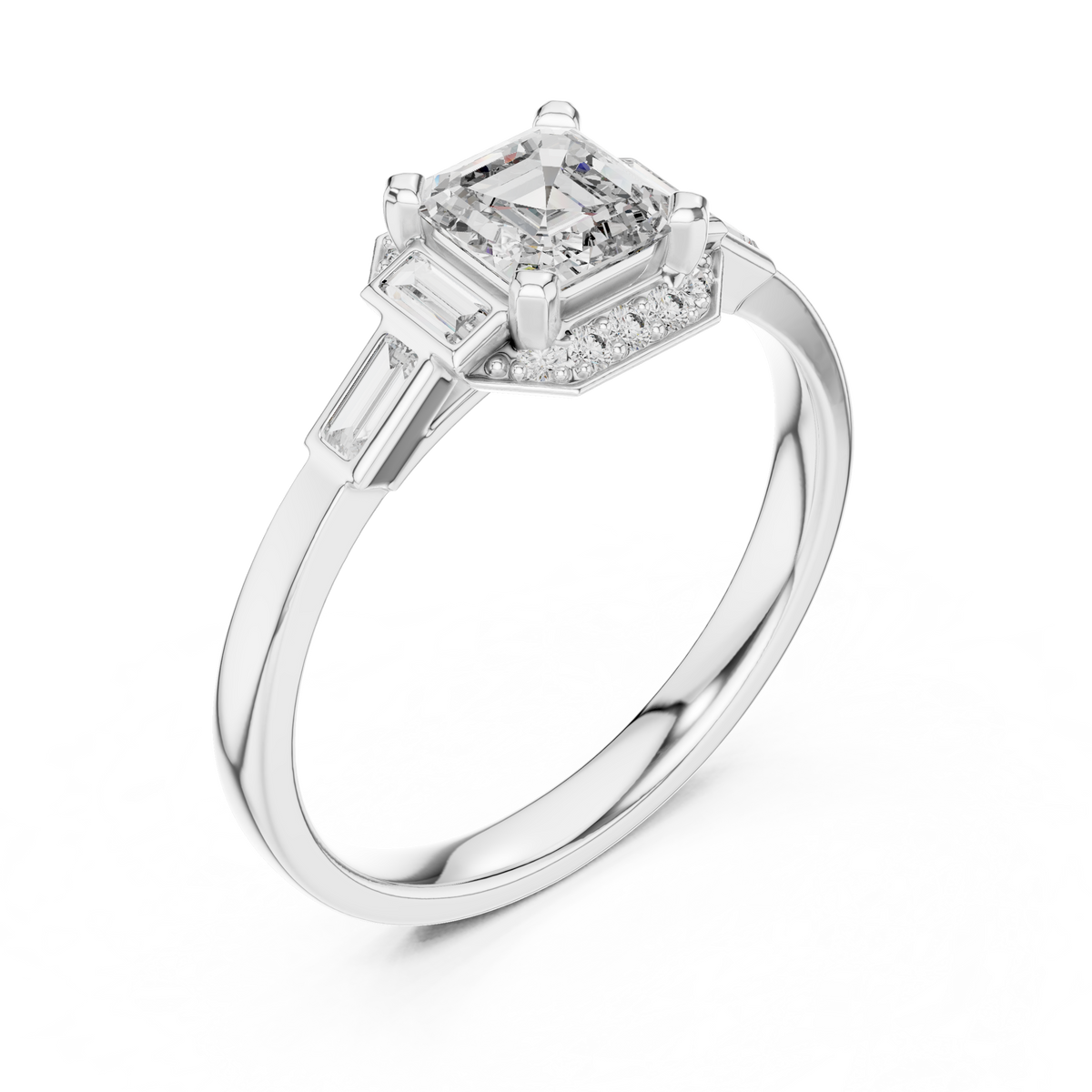 asscher diamond ring