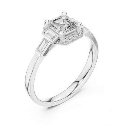 asscher diamond ring