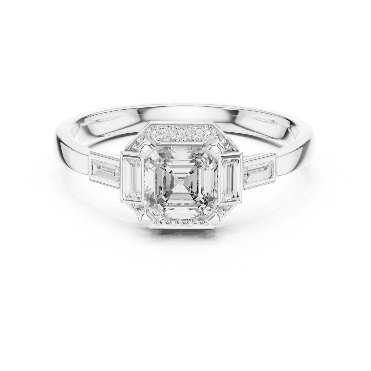 asscher diamond ring