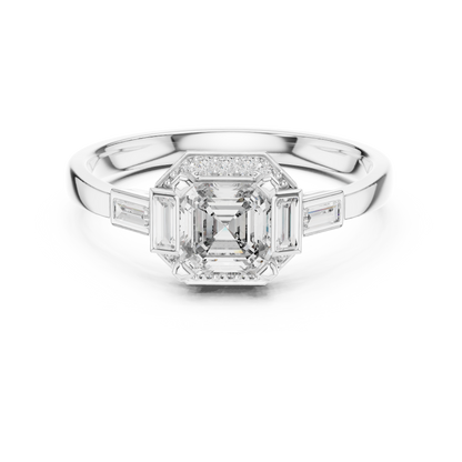 asscher diamond ring