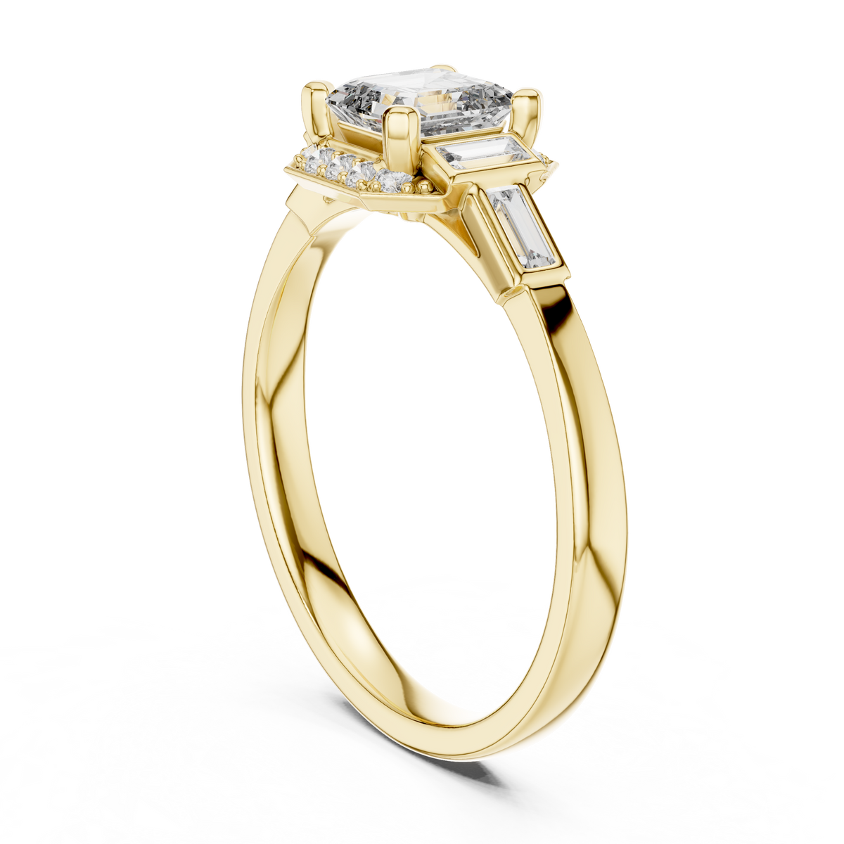 asscher diamond ring