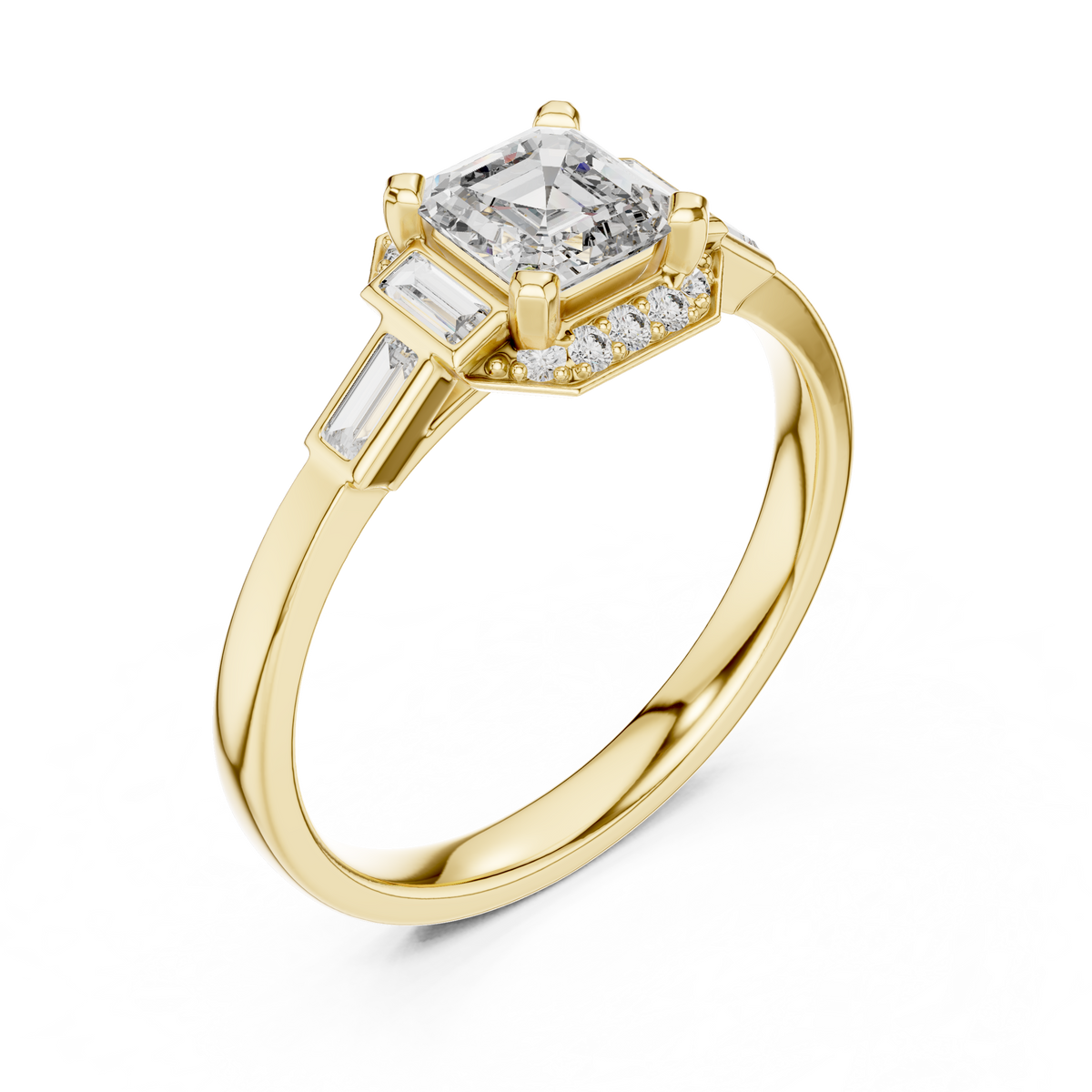 asscher diamond ring