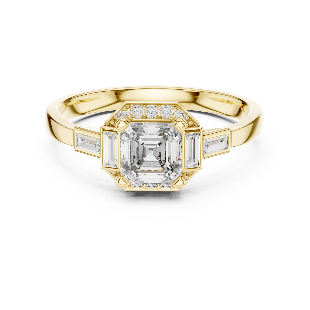asscher diamond ring