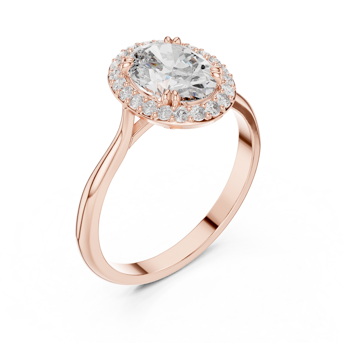 oval diamond halo engagement ring