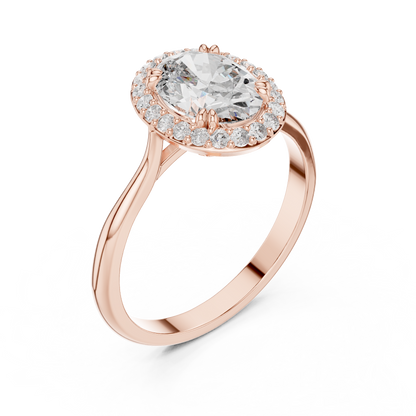 Oval Diamond Halo Engagement Ring
