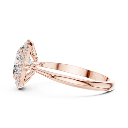 Oval Diamond Halo Engagement Ring