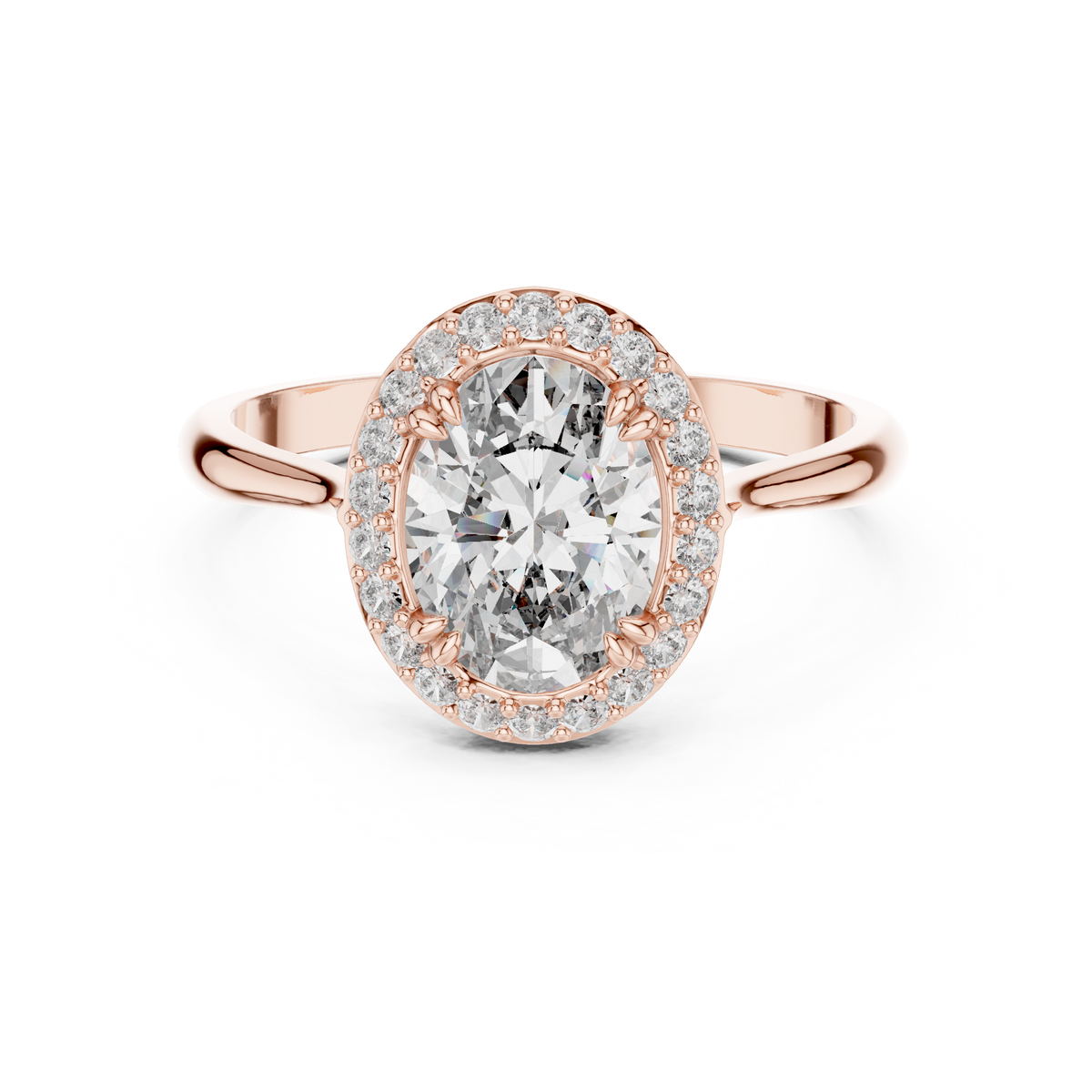 oval diamond halo engagement ring