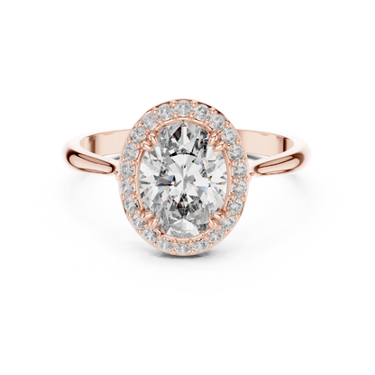 Oval Diamond Halo Engagement Ring