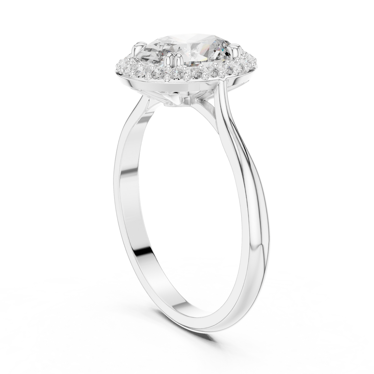 oval diamond halo engagement ring