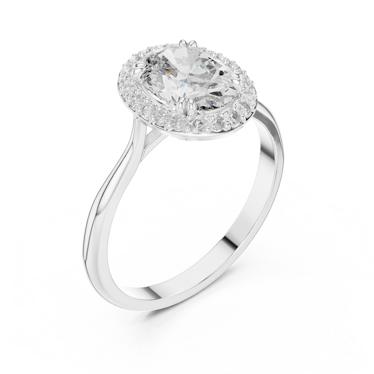 oval diamond halo engagement ring
