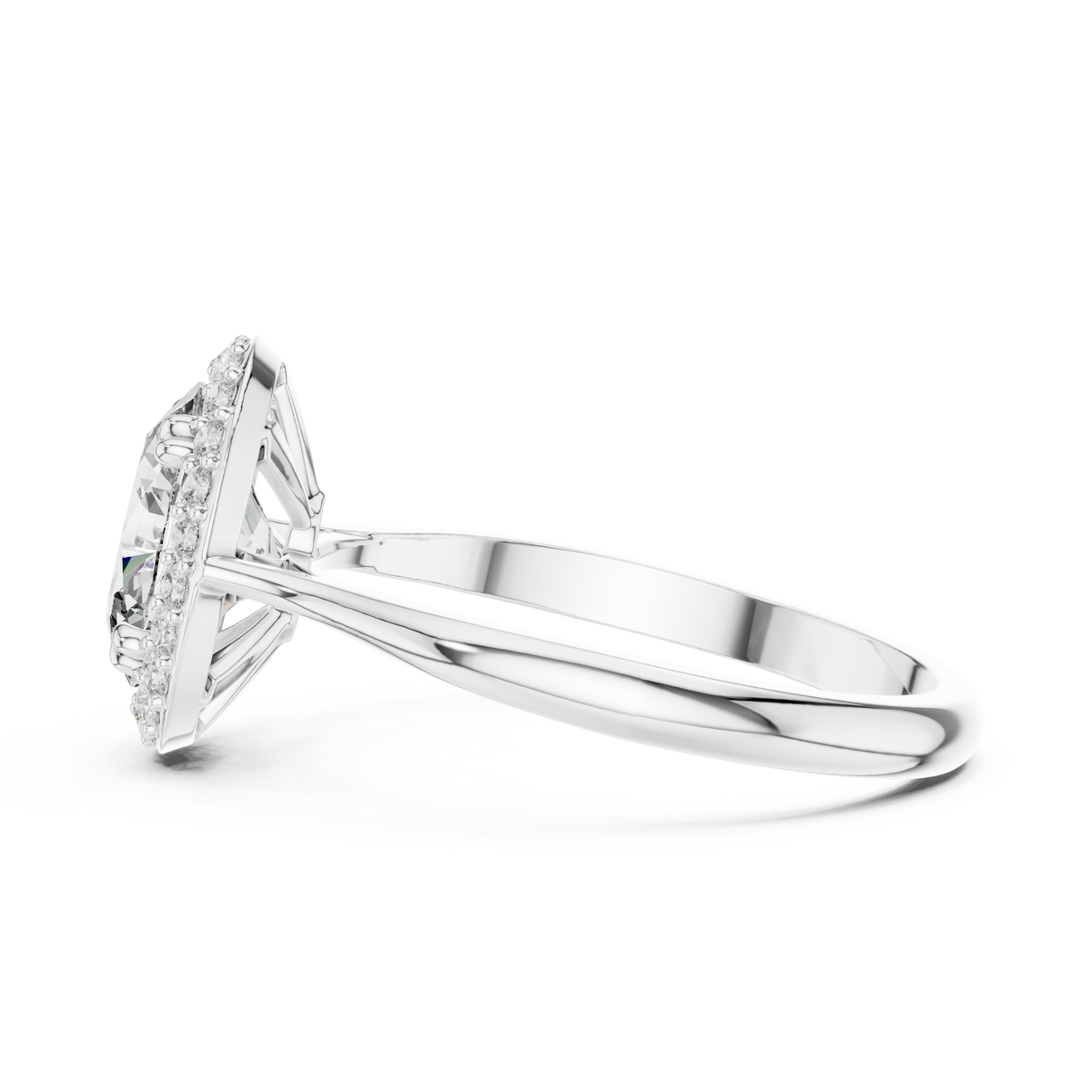 oval diamond halo engagement ring