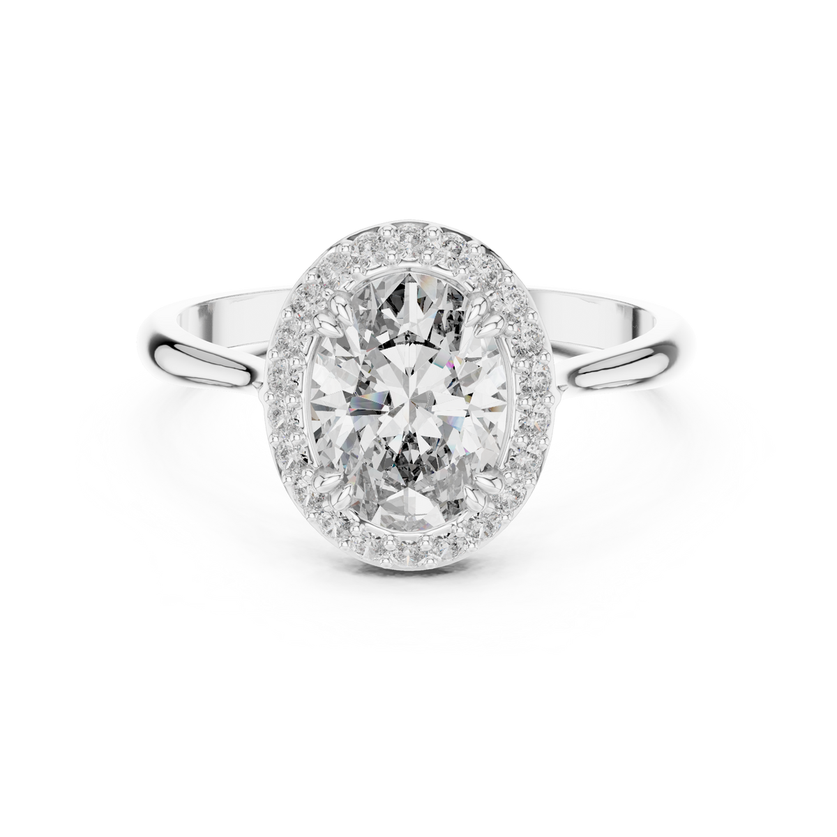 oval diamond halo engagement ring