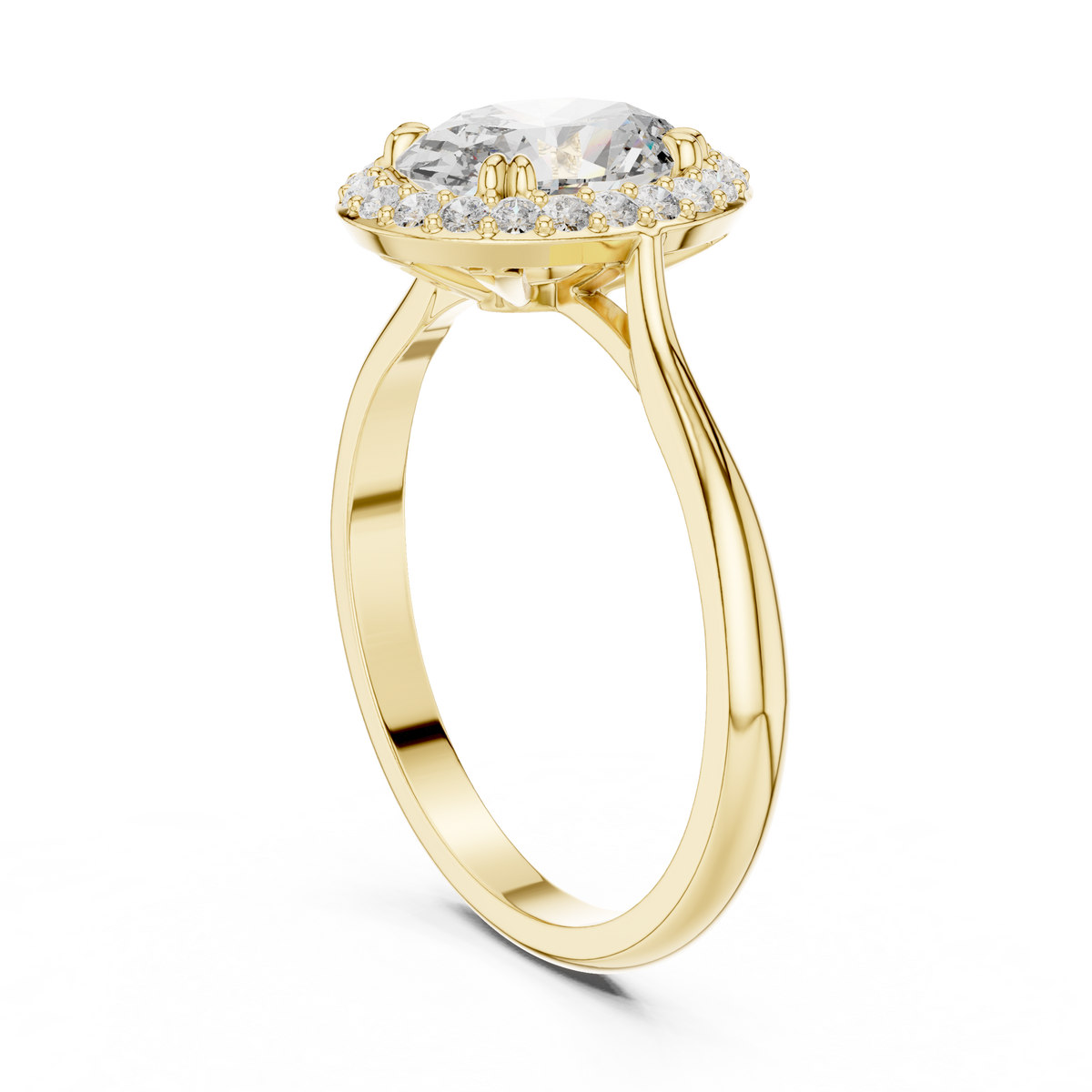 oval diamond halo engagement ring
