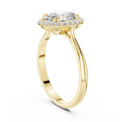 Oval Diamond Halo Engagement Ring