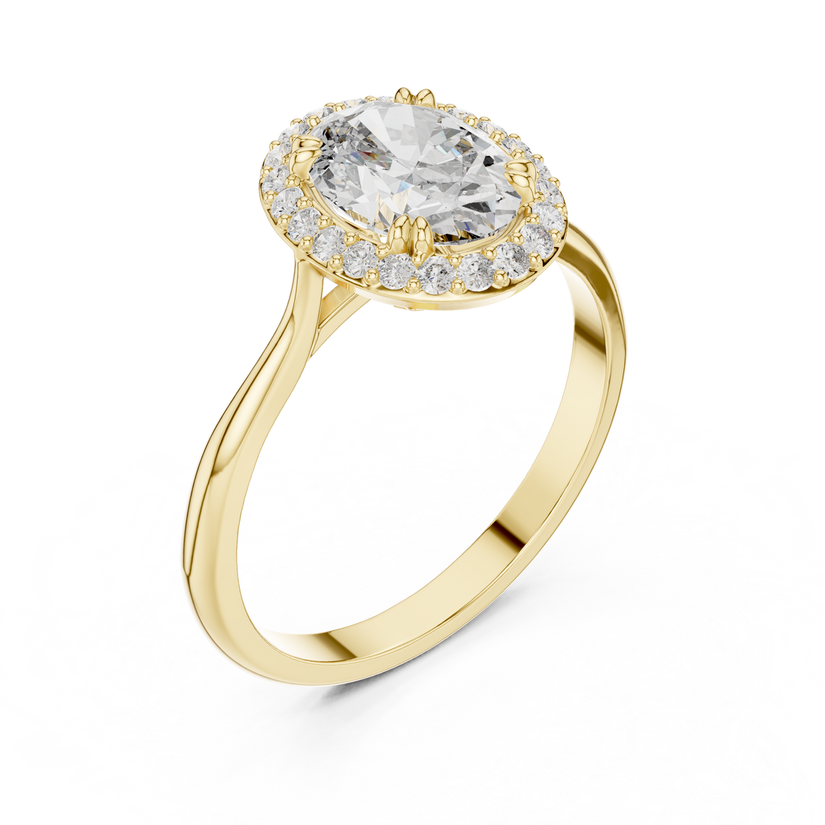 oval diamond halo engagement ring