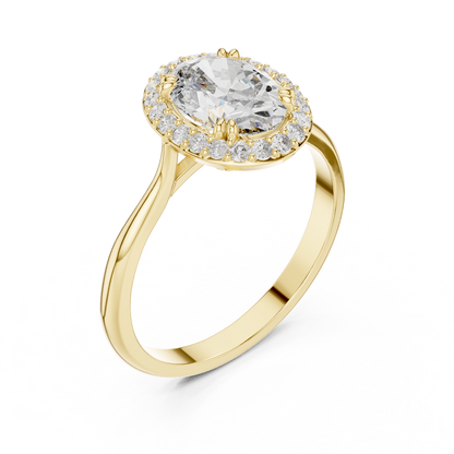 Oval Diamond Halo Engagement Ring