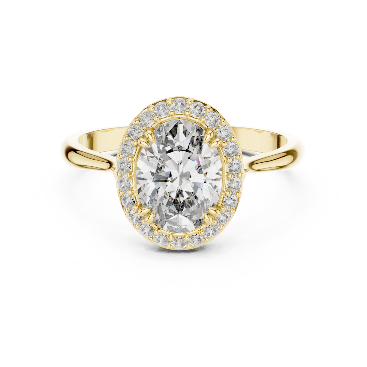 oval diamond halo engagement ring