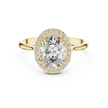 Oval Diamond Halo Engagement Ring