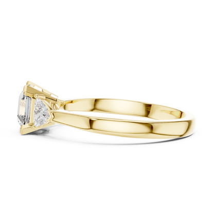 Emerald Cut Two Trillion Diamond Ring