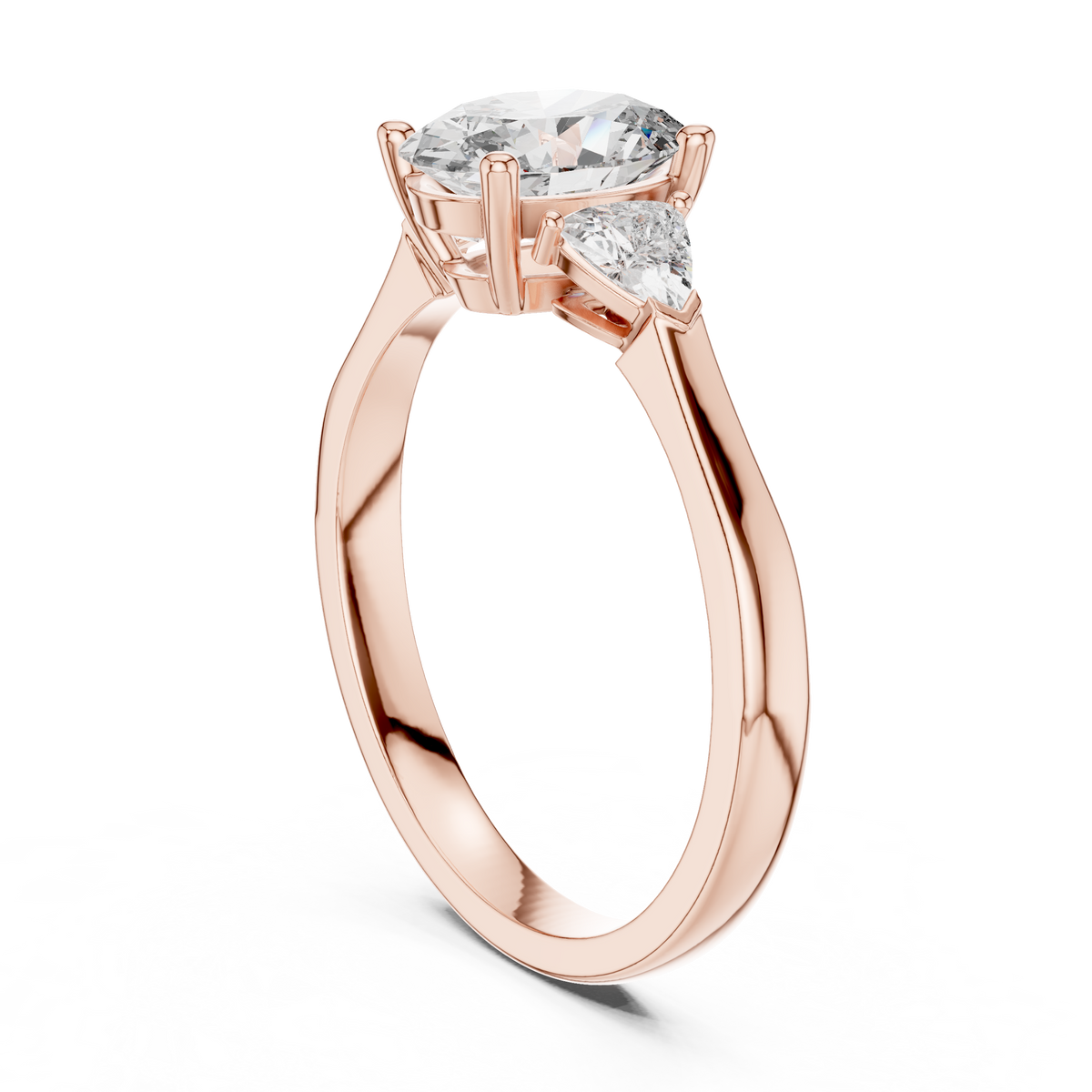 oval cut with trillion stone ring