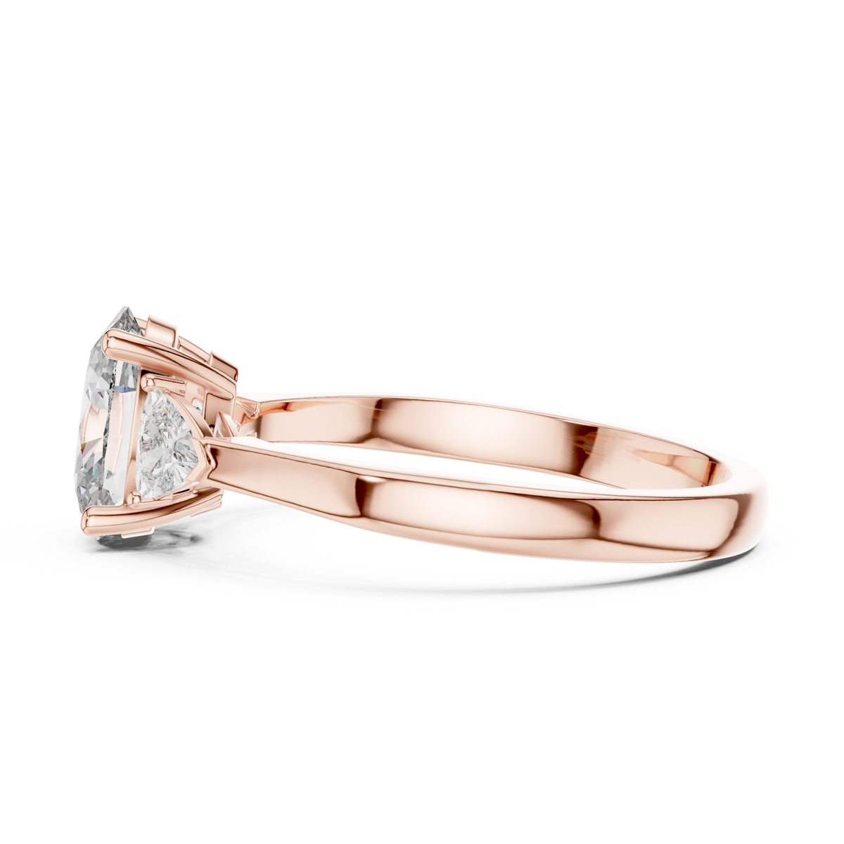 oval cut with trillion stone ring