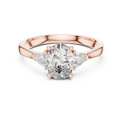 Oval Cut With Trillion Stone Ring