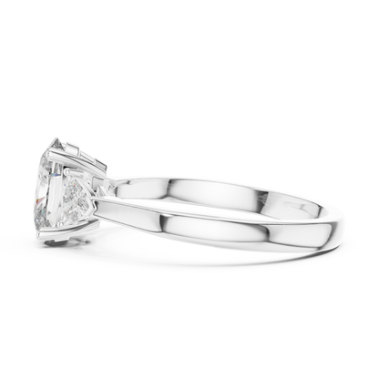 Oval Cut With Trillion Stone Ring